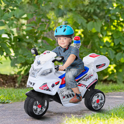 Electric Motorcycle for Kids 3-5 Years Old Electric Toy Motorcycle 3 Wheels with Music, Speed 3 km/h, Lights 112×51×72.5 cm