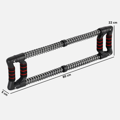 SPORTNOW Chest Expander Muscle Developer Adjustable Chest Expander with Adjustable Resistance 10-50 kg for Home Office Travel Black