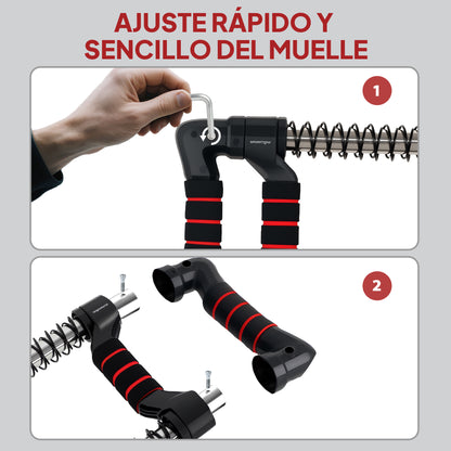 SPORTNOW Chest Expander Muscle Developer Adjustable Chest Expander with Adjustable Resistance 10-50 kg for Home Office Travel Black