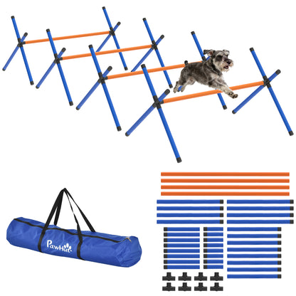 4-Piece Dog Agility Set — Adjustable Hurdles with Carry Bag, Portable Training Kit for Small Dogs