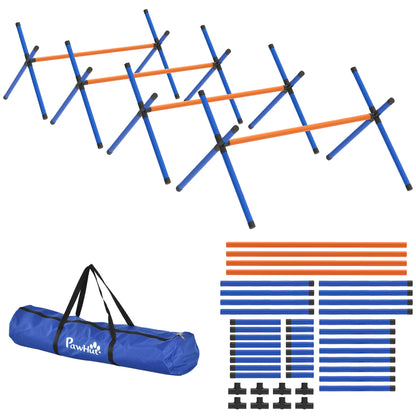 4-Piece Dog Agility Set — Adjustable Hurdles with Carry Bag, Portable Training Kit for Small Dogs