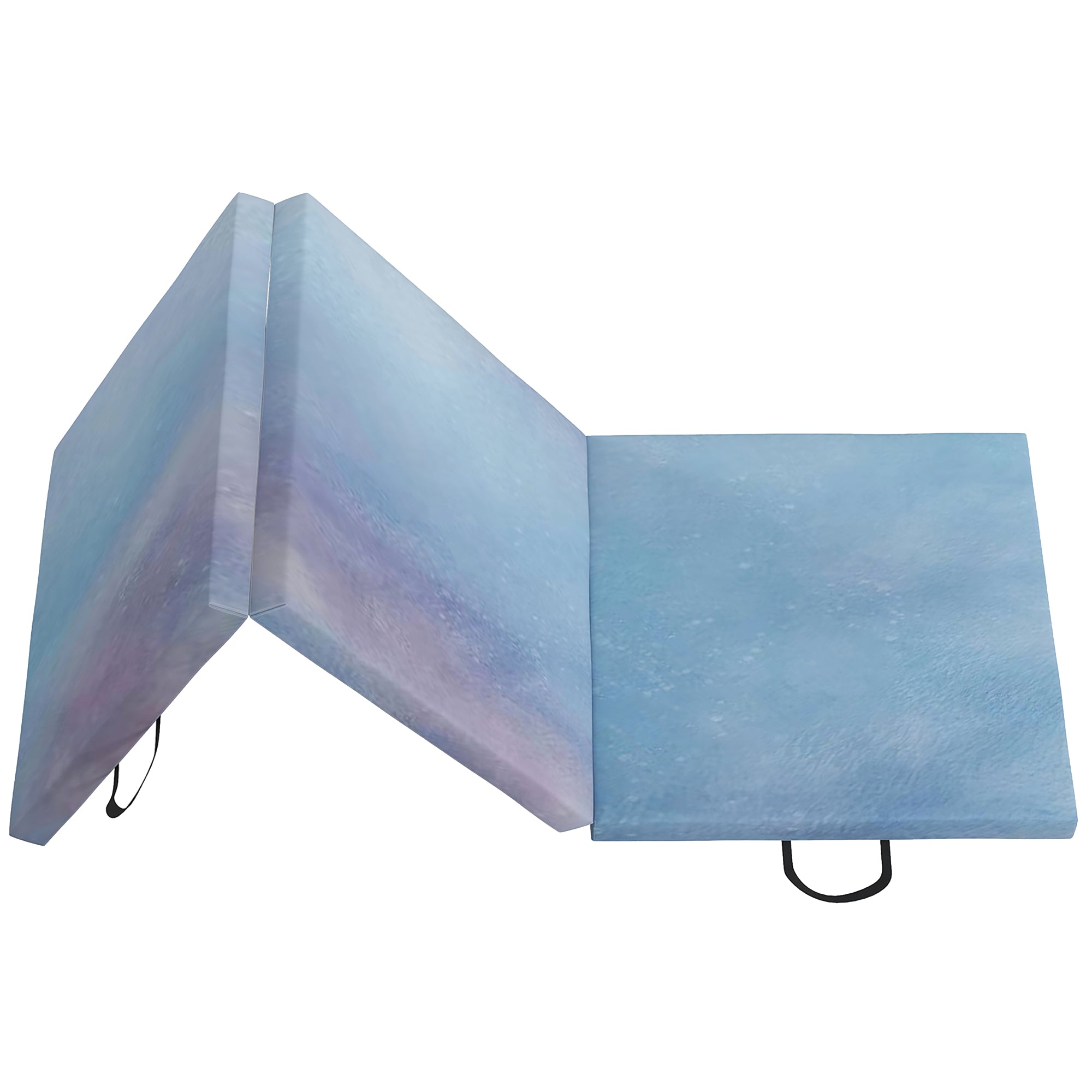Folding Gymnastics Mat, Thick Gymnastics Mat, 180 x 60 x 5 cm, with Handle, Floor Mat for Yoga, Sport, Fitness, Pilates, Synthetic Cover, Blue
