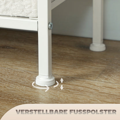 Chest of Drawers Sideboard with 9 Fabric Drawers, Drawer Cabinet with Worktop, Handle, Storage Cabinet for Living Room, Bedroom, Cream White