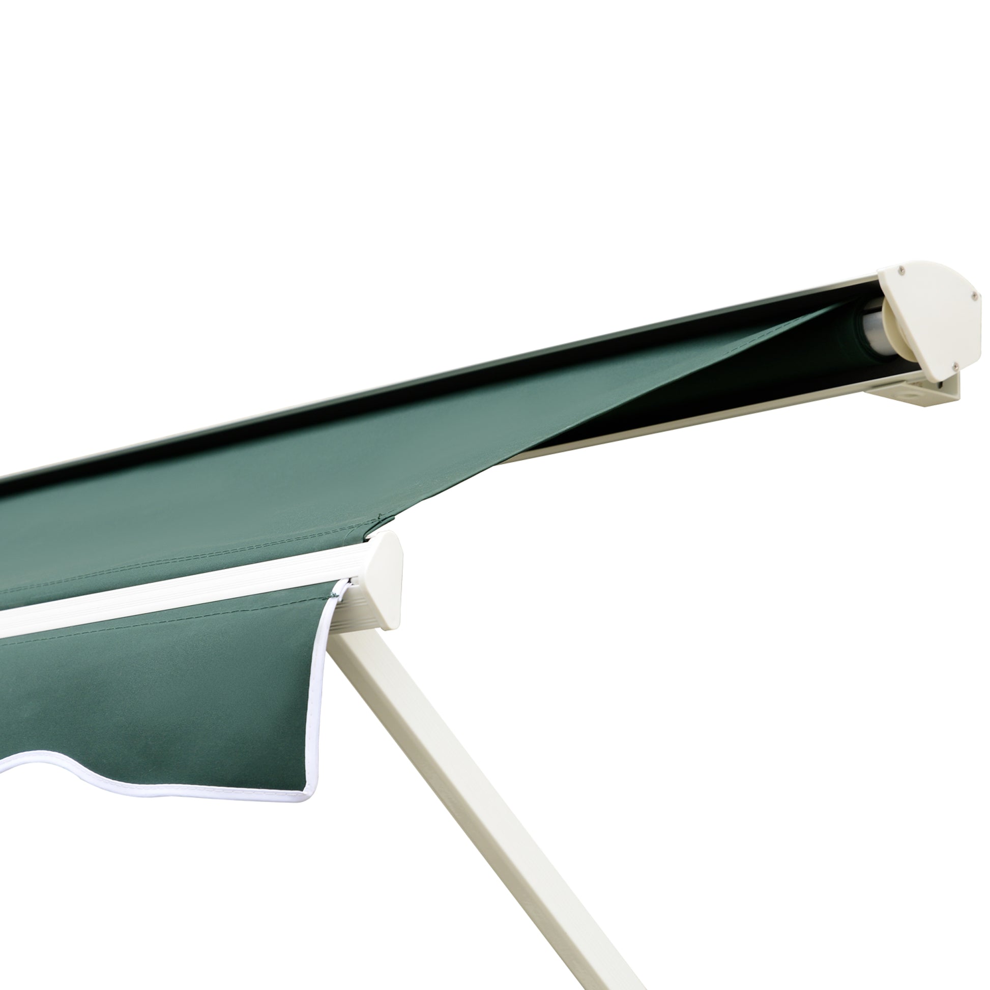 Manual Retractable Aluminum Awning Outdoor Awning Balcony Awning Adjustable Angle Waterproof Anti-UV Polyester Fabric 180x70cm Green
