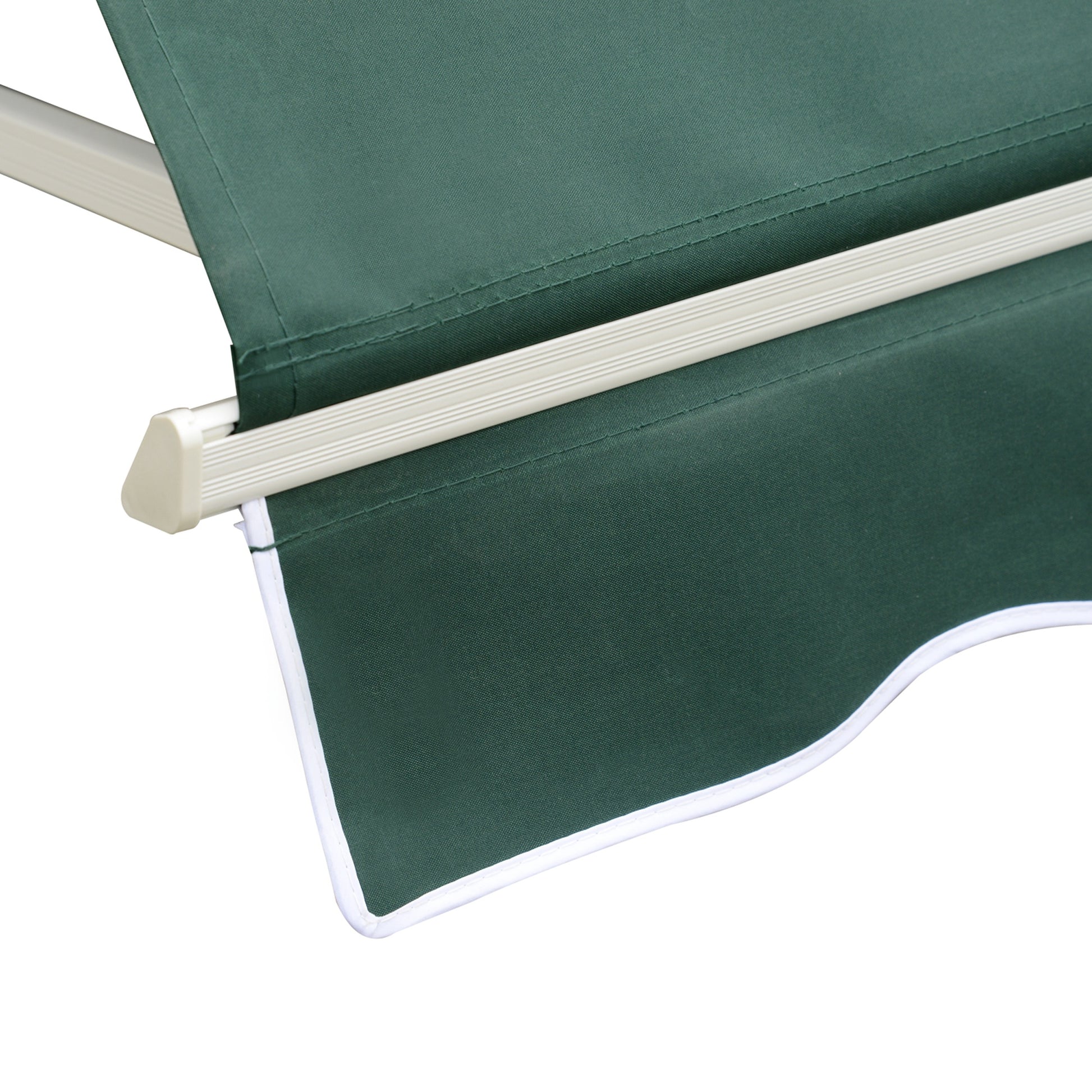 Manual Retractable Aluminum Awning Outdoor Awning Balcony Awning Adjustable Angle Waterproof Anti-UV Polyester Fabric 180x70cm Green