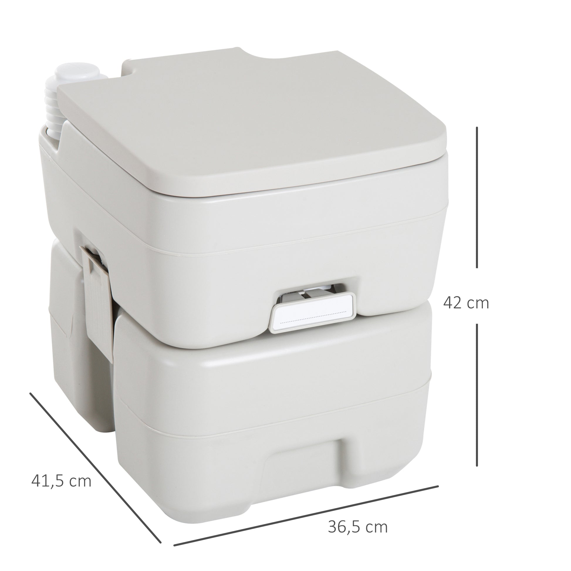 Portable Chemical Toilet Mobile Bathroom WC 20L with Removable Wastewater Tank and Water Tank for Camping Travel Elderly Caravan Boat with Flush Load 147 kg 41.5x36.5x42 cm HDPE