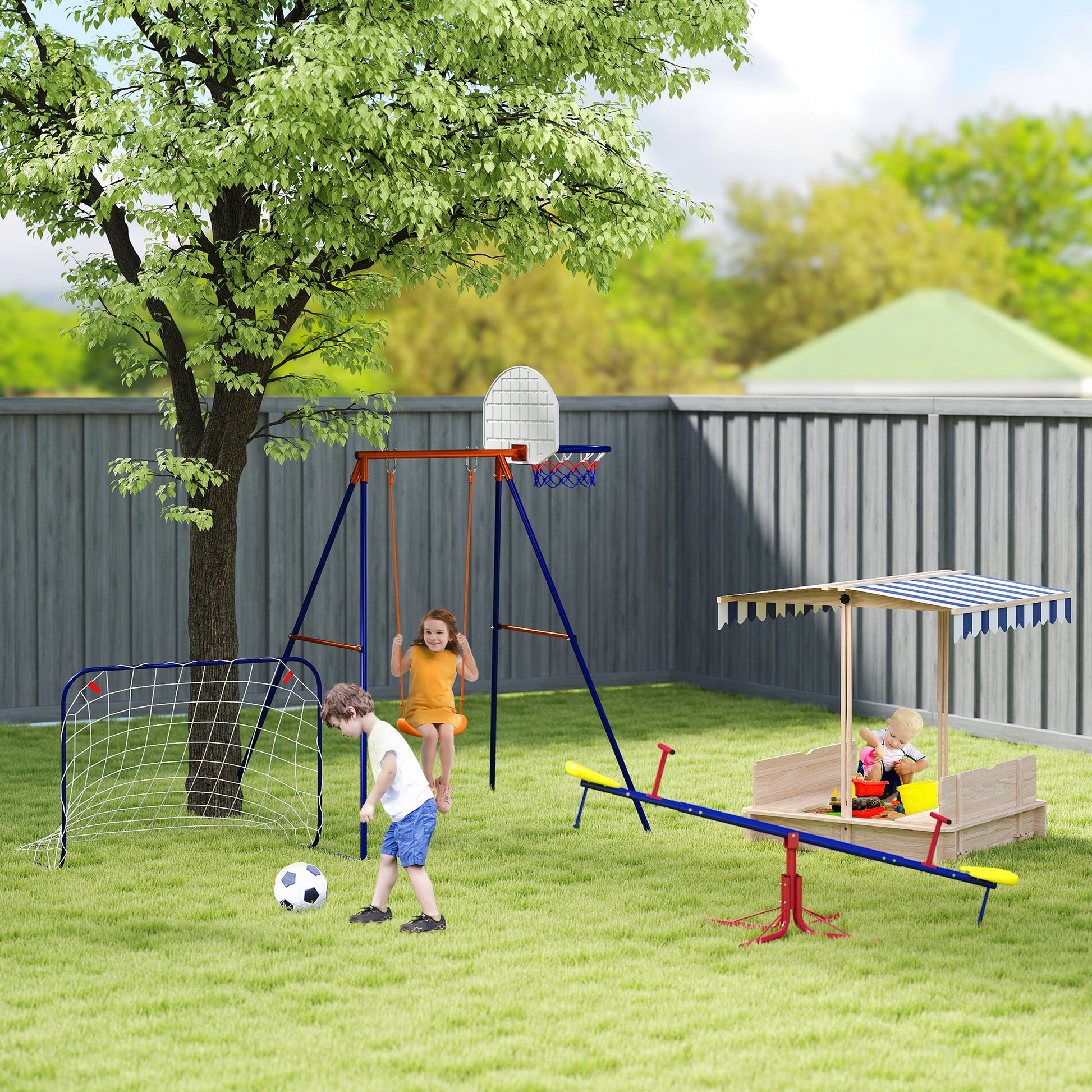 Wooden Sandbox Sandpit for Garden Sandbox with Roof Felix Children's Sandbox with Removable Roof Adjustable Backrests Fir Wood 3-7 Years 106 x 106 x 115 cm Natural