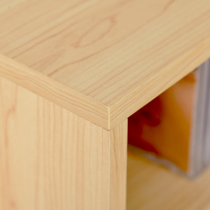 Set of 2 Column Shelves CD-DVD Storage Cabinet 6 + 6 Compartments, dim. 21L x 19W x 88H cm, Max Capacity 160 CDs, Beech Color