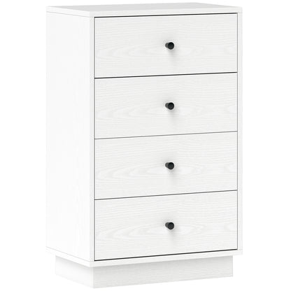 4-Drawer Chest Modern Bedroom Dresser Narrow Chest of Drawers for Living Room Hallway 47x29x75 cm White