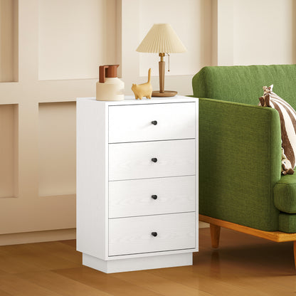 4-Drawer Chest Modern Bedroom Dresser Narrow Chest of Drawers for Living Room Hallway 47x29x75 cm White