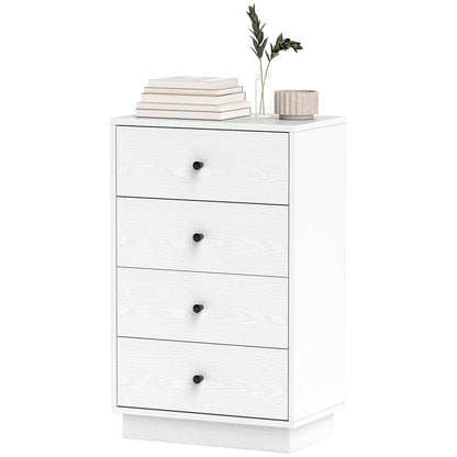 4-Drawer Chest Modern Bedroom Dresser Narrow Chest of Drawers for Living Room Hallway 47x29x75 cm White