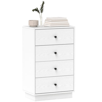 4-Drawer Chest Modern Bedroom Dresser Narrow Chest of Drawers for Living Room Hallway 47x29x75 cm White