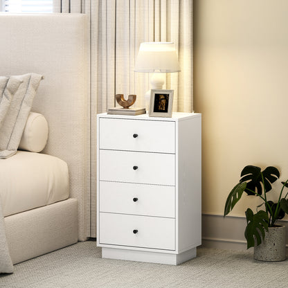 4-Drawer Chest Modern Bedroom Dresser Narrow Chest of Drawers for Living Room Hallway 47x29x75 cm White