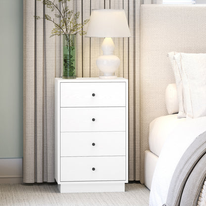 4-Drawer Chest Modern Bedroom Dresser Narrow Chest of Drawers for Living Room Hallway 47x29x75 cm White