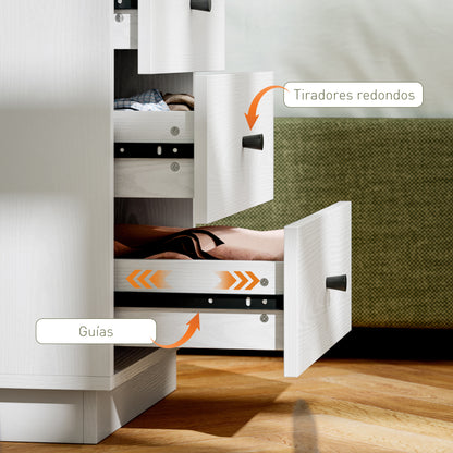 4-Drawer Chest Modern Bedroom Dresser Narrow Chest of Drawers for Living Room Hallway 47x29x75 cm White