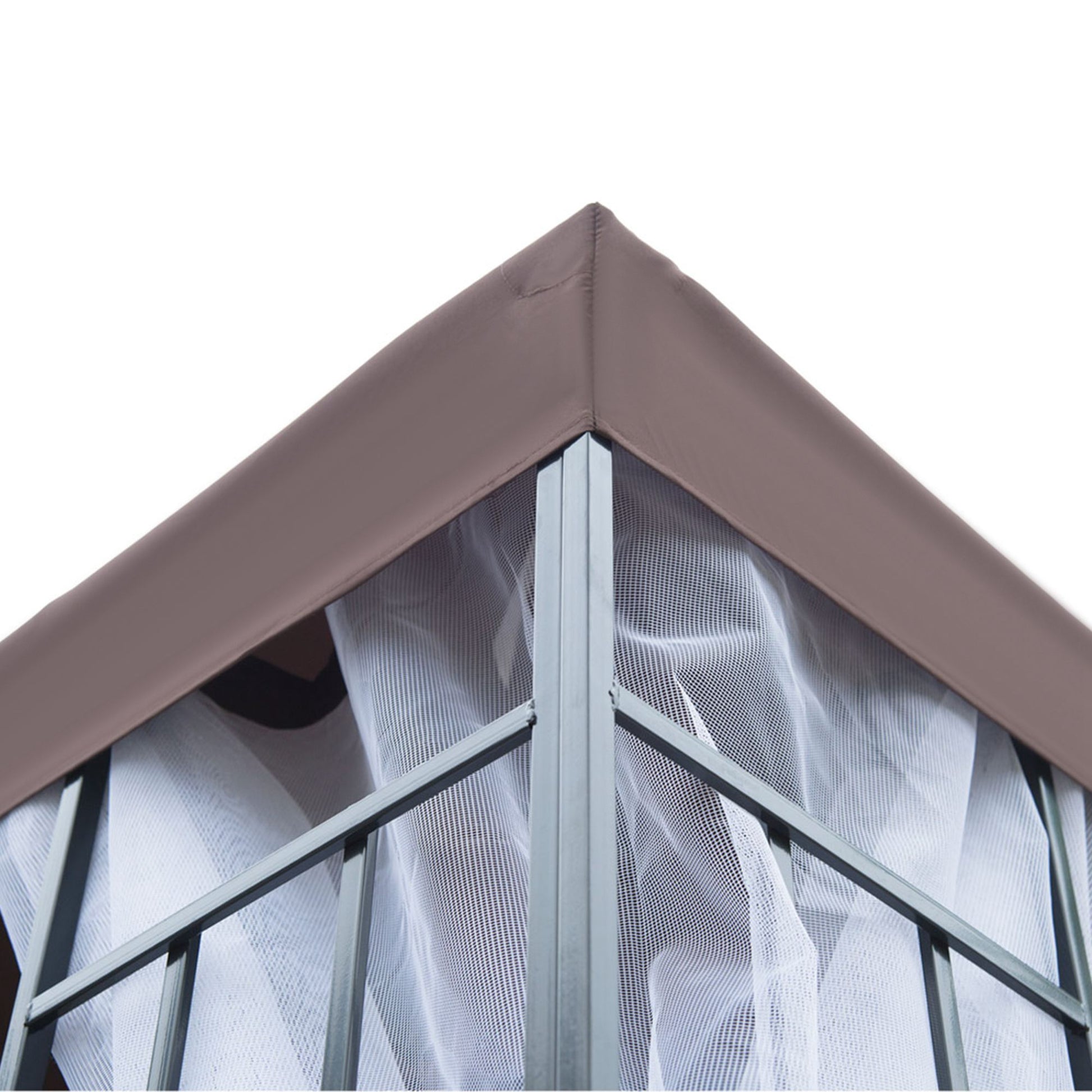 Pavilion Garden Pavilion with Mosquito Net Side Panels, Party Tent with Double Roof, Garden Gazebo Marquee 2.97x2.97m