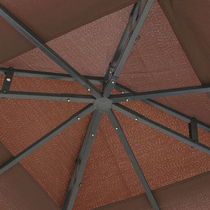 Pavilion Garden Pavilion with Mosquito Net Side Panels, Party Tent with Double Roof, Garden Gazebo Marquee 2.97x2.97m