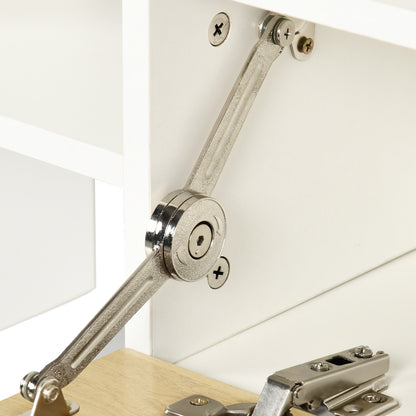 Living Room Furniture Set TV Stand for TVs up to 65" Wall Mounted or up to 40" Floor Standing with TV Table 153.6x25x42 cm and Wall Shelf 150x14.5x16.3 cm White and Natural