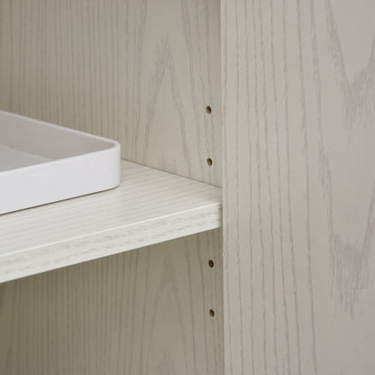 Microwave Sideboard Kitchen Cabinet with 2 Doors and Adjustable Shelf with Wheels Load 70 kg 60.4x40.3x97 cm White