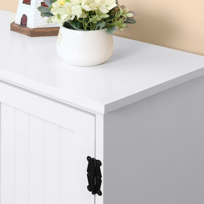 Kitchen Pantry High Sideboard Kitchen Cabinet with 4 Doors and Adjustable Shelves for Living Room Bathroom 60x30x123 cm White