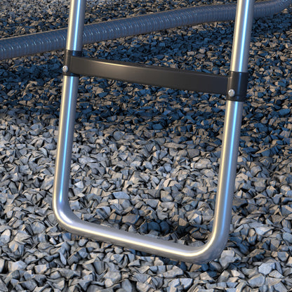 SPORTNOW Trampoline Ladder with 3 or 2 Steps, Wide Horizontal Steps, Universal Hook, 120 kg Capacity, 97 x 32 cm Silver