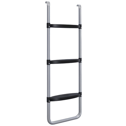 SPORTNOW Trampoline Ladder with 3 or 2 Steps, Wide Horizontal Steps, Universal Hook, 120 kg Capacity, 97 x 32 cm Silver