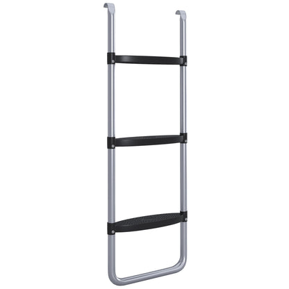 SPORTNOW Trampoline Ladder with 3 or 2 Steps, Wide Horizontal Steps, Universal Hook, 120 kg Capacity, 97 x 32 cm Silver