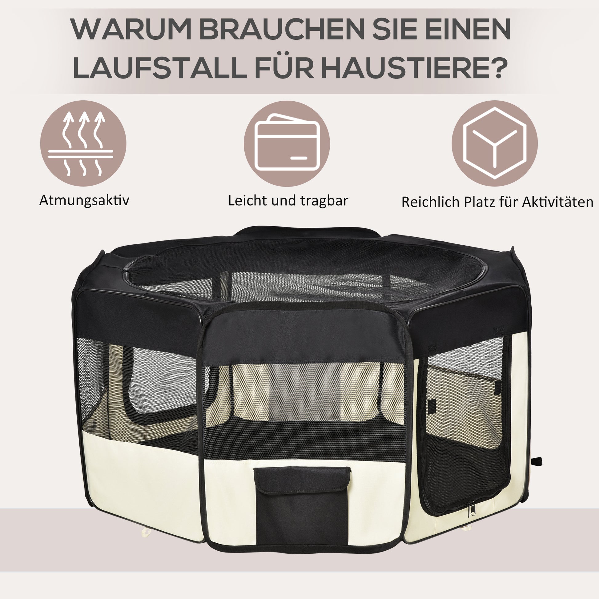 Puppy Playpen Pet Exercise Pen Playpen Puppy Fence Puppy Playpen Dog Playpen 600D Oxford Ø120 x H58 cm