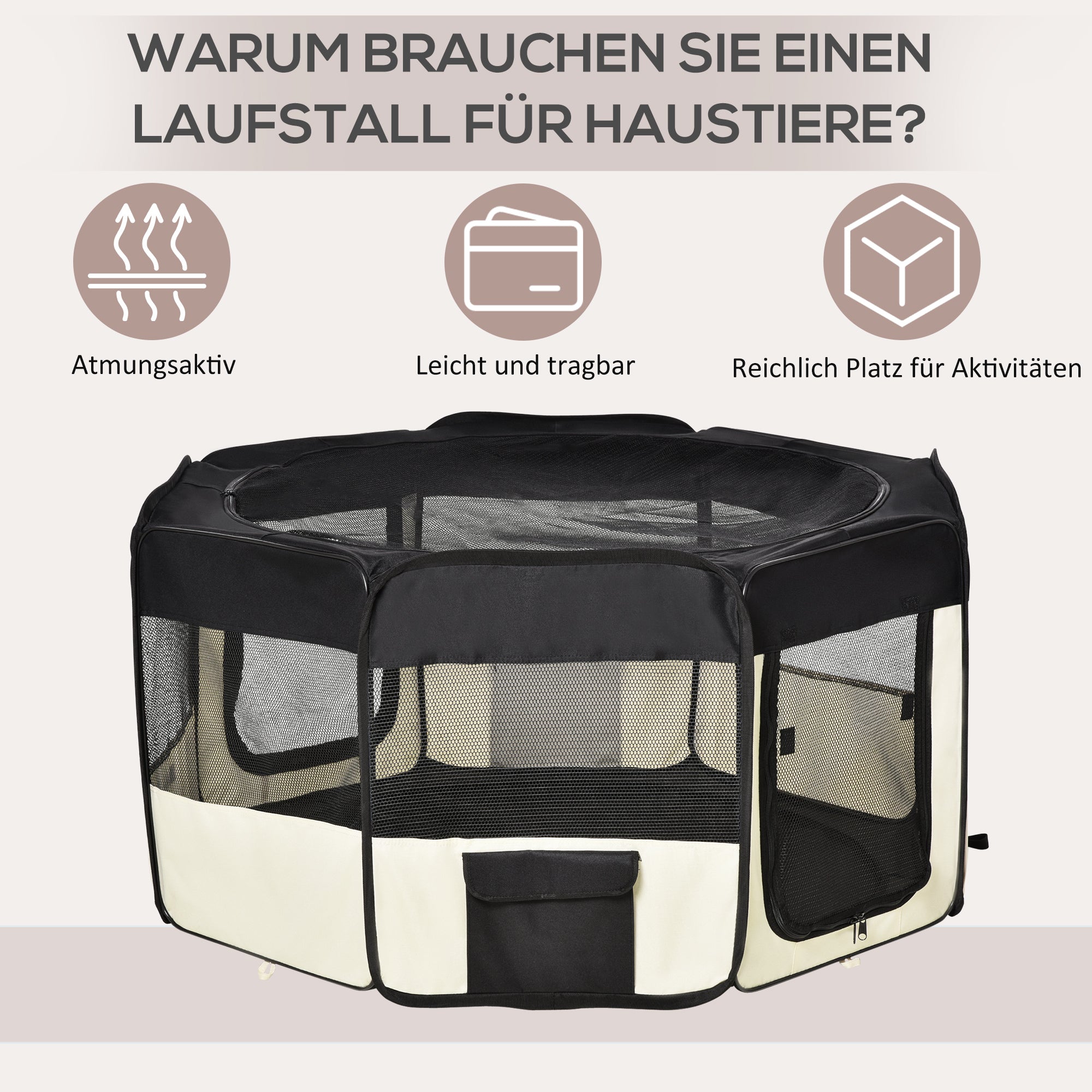 Puppy Playpen Pet Exercise Pen Playpen Puppy Fence Puppy Playpen Dog Playpen 600D Oxford Ø120 x H58 cm