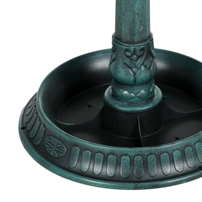 Standing Bird Bath, Plastic Bird Bath, Frost-Proof Bird Basin, Winter-Proof Watering Hole for Wild Birds, Water Tray, Watering Spot for Garden Patio 49.5 x 38 x 81 cm, Dark Green