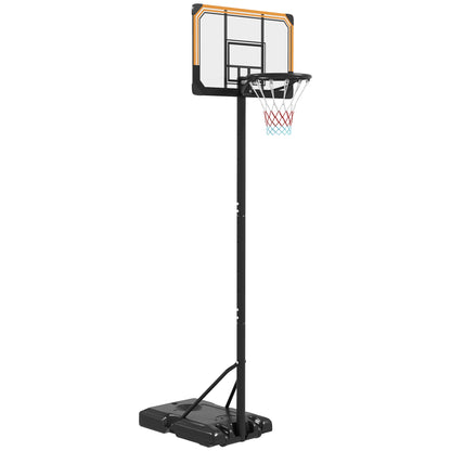 SPORTNOW Adjustable Height Basketball Hoop with Fillable Base and Wheels, in PC, Steel, and Polyester, Black