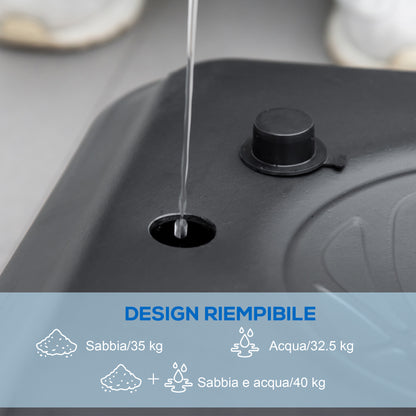 SPORTNOW Adjustable Height Basketball Hoop with Fillable Base and Wheels, in PC, Steel, and Polyester, Black