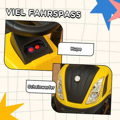 Sit-on Digger NEW HOLLAND Ride-on Digger with Steering Wheel Lights Shovel Children's Digger with Storage Space under Seat Ride-on Digger Vehicle for Sitting up to 25kg, Sit-on for Children 1-3 Years Yellow