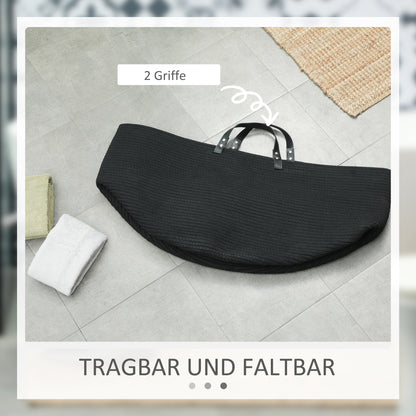 Laundry Basket 88L Foldable Laundry Collector with Handle, Laundry Box for Bathroom, 56 x 56 x 35.5 cm, Black