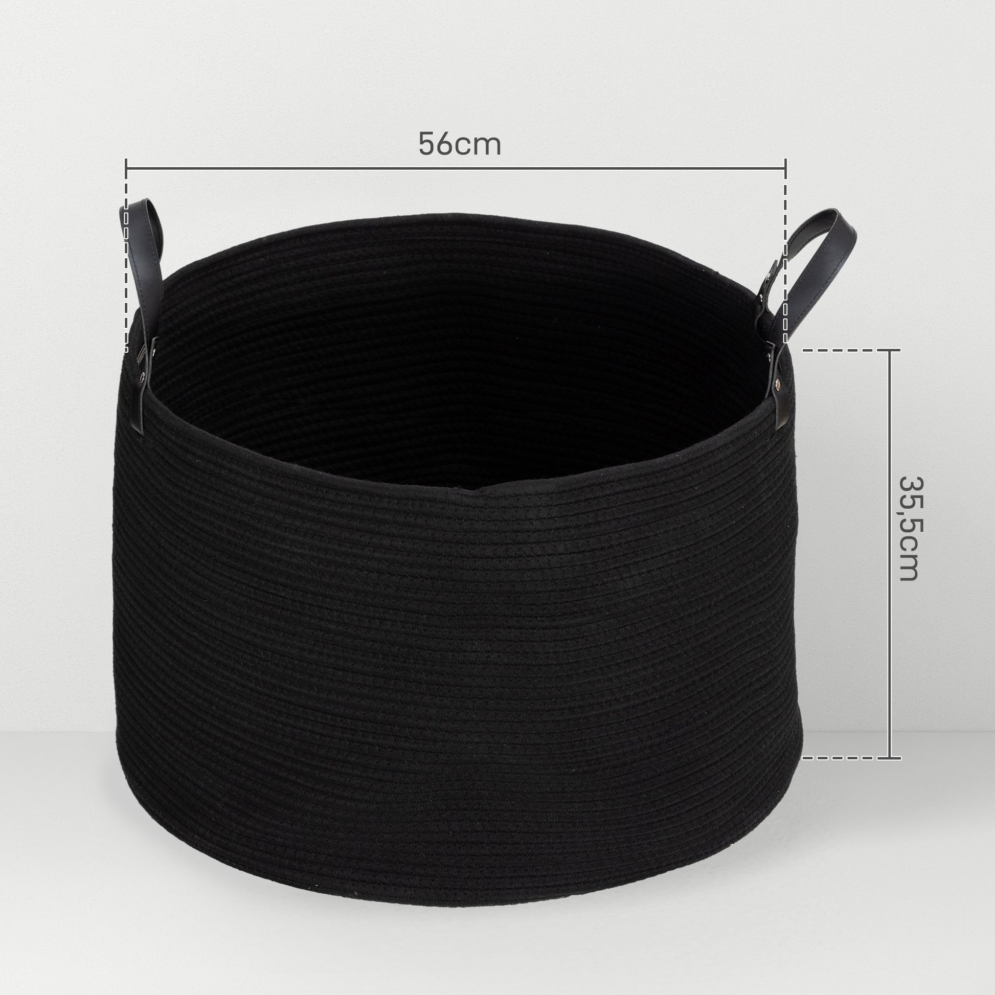 Laundry Basket 88L Foldable Laundry Collector with Handle, Laundry Box for Bathroom, 56 x 56 x 35.5 cm, Black