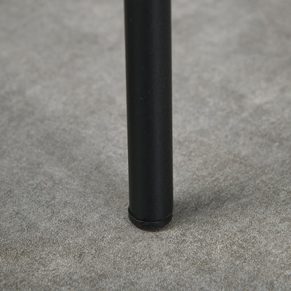 Set of 4 Stackable Dining Chairs Kitchen Chairs with Padded Seat, Velvet-like Fabric Dining Stools Velvet for Kitchen Dining Room Metal Black 41.5 x 41.5 x 46 cm