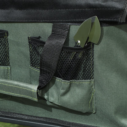 Garden Cart 90 kg Load Capacity, Foldable Transport Wagon with Removable Canopy, Handle, Wheels, Swivel Axle, Beach Cart Hand Wagon Garden Cart 72 Liter Equipment Cart for Home Garden, Green