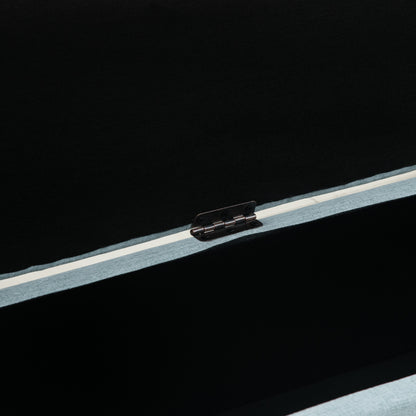 Storage Bench with Linen-Look Upholstery, Bed Bench with Wooden Legs, Storage Trunk for Living Room Bedroom Hallway 110 x 39 x 45 cm, Light Green