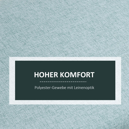 Storage Bench with Linen-Look Upholstery, Bed Bench with Wooden Legs, Storage Trunk for Living Room Bedroom Hallway 110 x 39 x 45 cm, Light Green