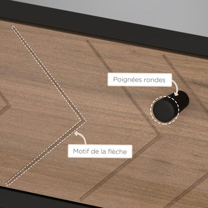 Desk with Storage Computer Desk with Drawers, Metal Frame, 106L x 50W x 77H cm Black