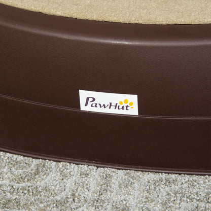 3-Step Foldable Dog Staircase Plastic Pet Steps with Non-Slip Carpet for Bed Sofa 15 kg Load Capacity 49x38x38 cm Brown