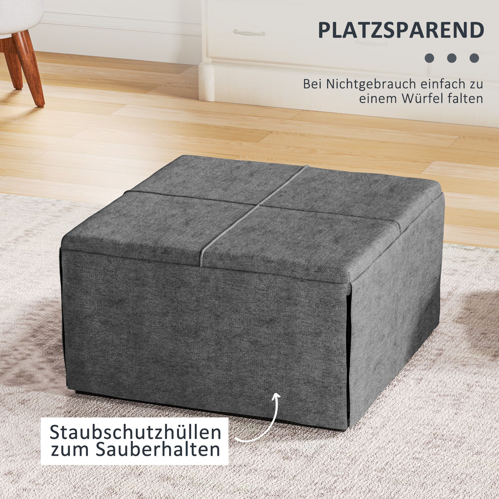 folding bed approx. 190x60 cm guest bed with 8cm foam mattress, foldable travel bed, adult single bed, metal bed up to 120 kg load capacity, folding bed for office, guest room, Gray
