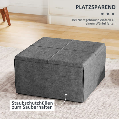 folding bed approx. 190x60 cm guest bed with 8cm foam mattress, foldable travel bed, adult single bed, metal bed up to 120 kg load capacity, folding bed for office, guest room, Gray