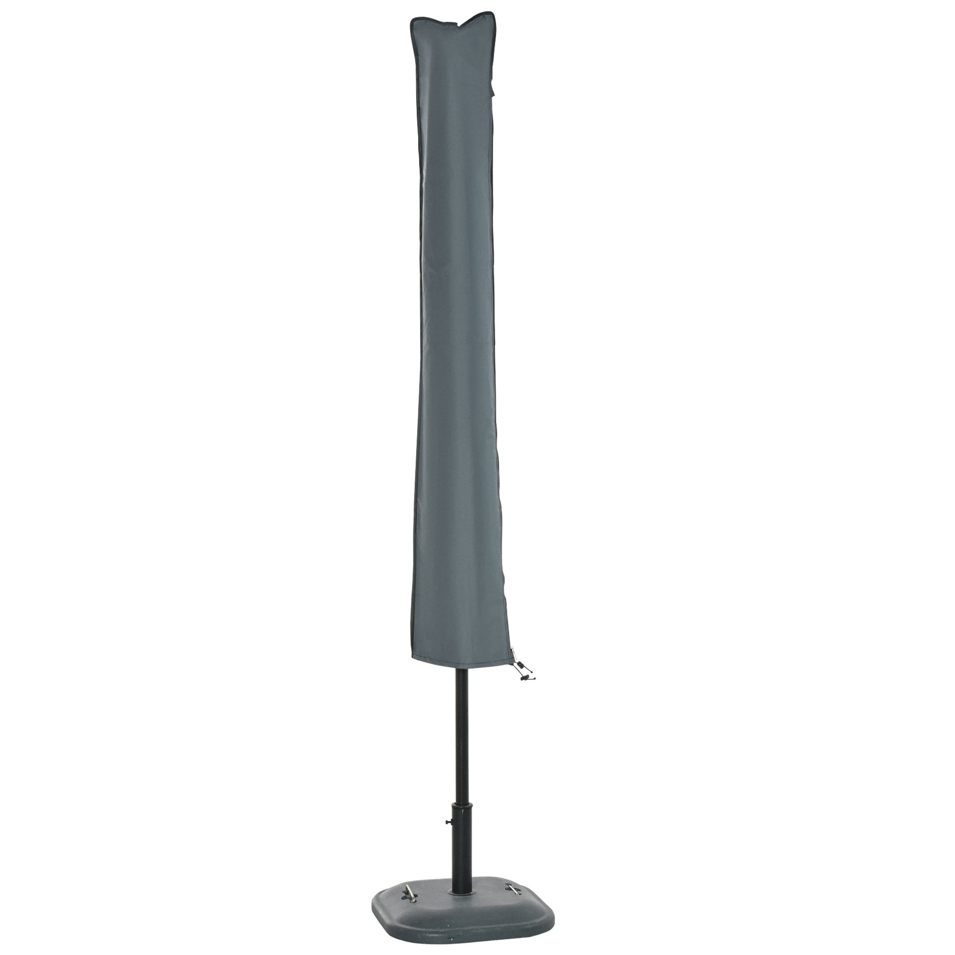 Umbrella Cover Umbrella Protective Cover, Weatherproof, Fixing Strap, Zipper, Oxford Polyester, Gray, 178 x 25/35 cm