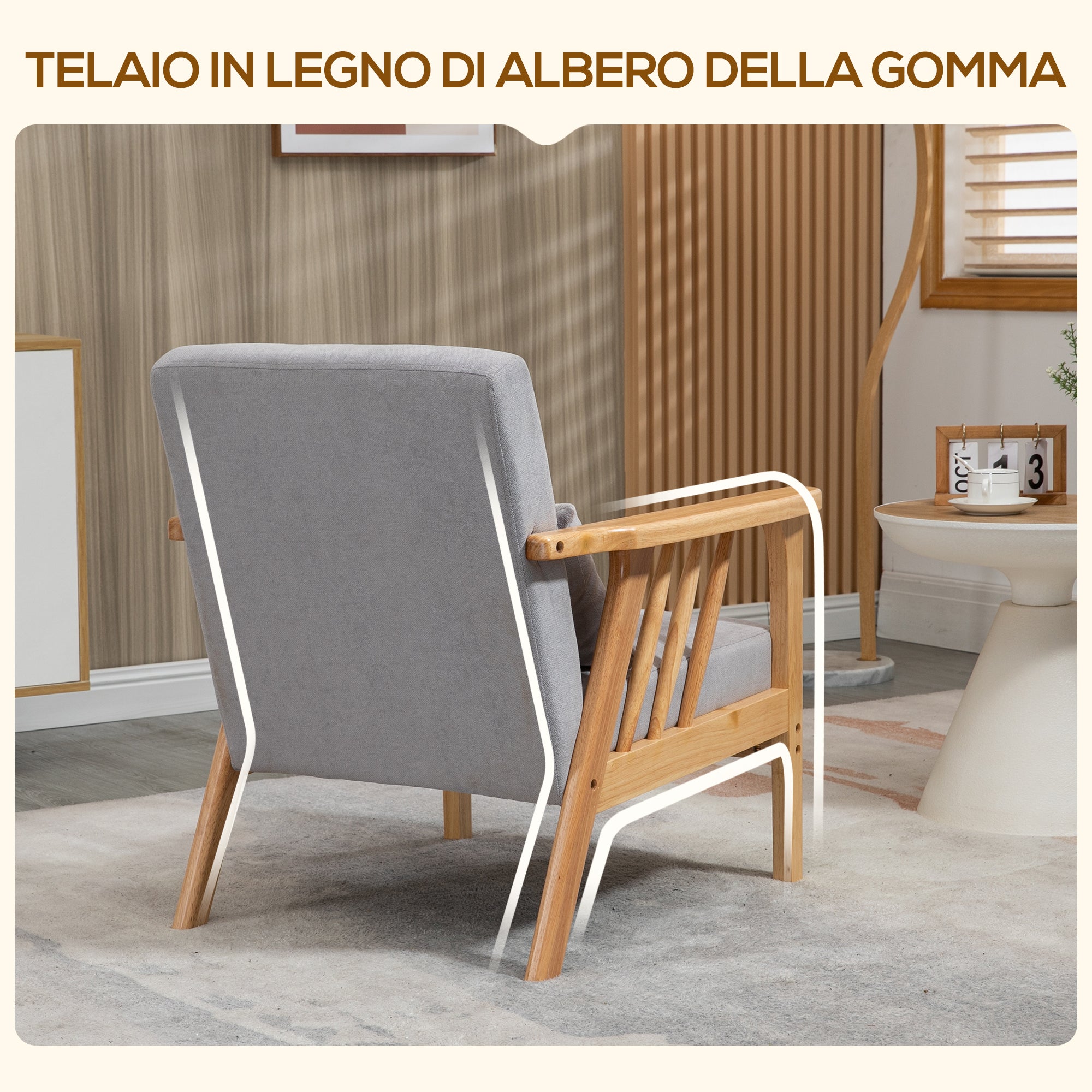 Modern Armchair with Velvet Upholstery and Wood Frame, Bedroom and Living Room Armchair with Extra Pillow, 68x75x78cm, Gray