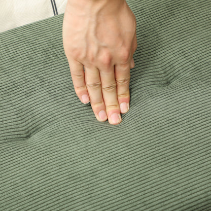 Bench Upholstered with Corduroy, Tufted Bed Bench with Metal Legs, Shoe Bench Entryway Furniture up to 220 kg for Bedroom, Living Room, Hallway 100 x 36 x 45 cm Green