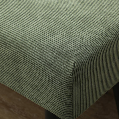 Bench Upholstered with Corduroy, Tufted Bed Bench with Metal Legs, Shoe Bench Entryway Furniture up to 220 kg for Bedroom, Living Room, Hallway 100 x 36 x 45 cm Green