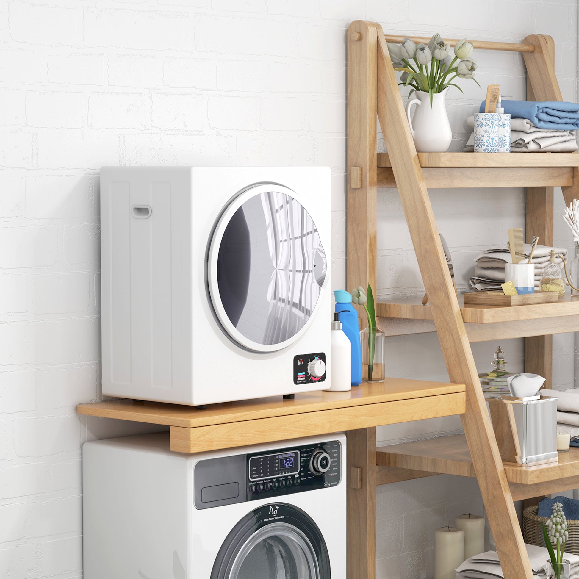 Portable Electric Clothes Dryer 850W, 33L Capacity with 4 operating modes, stainless steel, dim. 49L x 40.5W x 60H cm