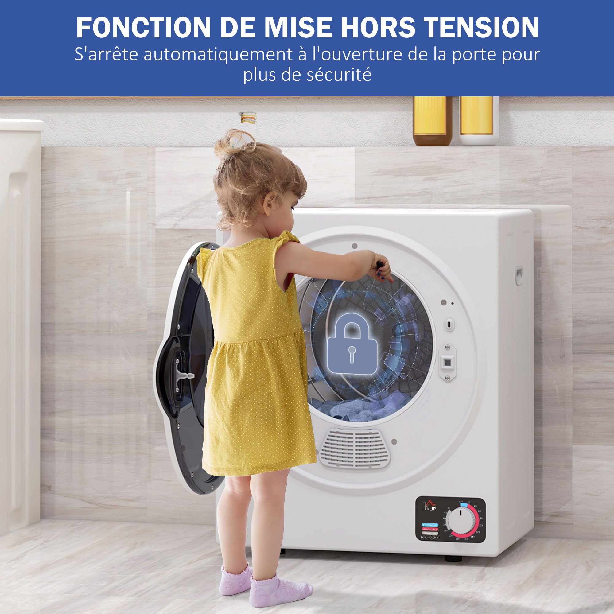 Portable Electric Clothes Dryer 850W, 33L Capacity with 4 operating modes, stainless steel, dim. 49L x 40.5W x 60H cm