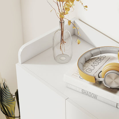 Shoe Cabinet with 2 Doors Narrow Shoe Rack with Adjustable Shelves for 12 Pairs of Shoes for Hallway Entryway 83x30x90 cm White